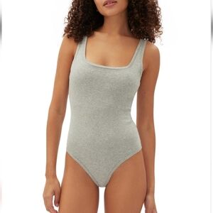 GapBody Womens Comfort Thong Bodysuit Grey